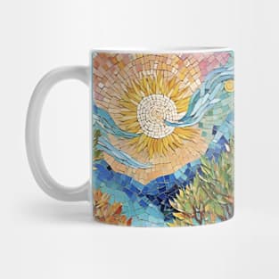 Nature's Kaleidoscope: Van Gogh Inspired Mosaic Landscape Mug